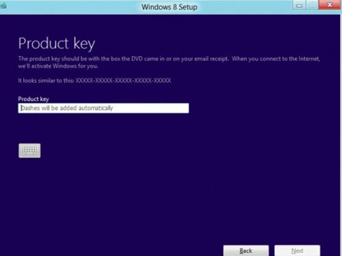 Windows 8 sử dụng key được nhúng trong BIOS