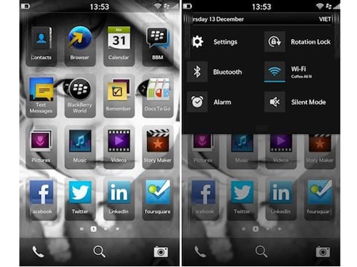 BlackBerry 10 rò rỉ ảnh chụp giao diện mới