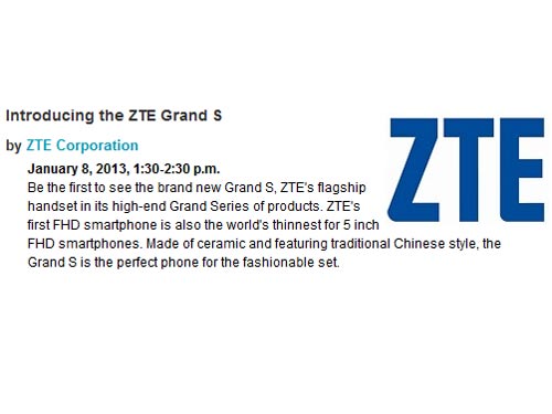 ZTE Grand S, smartphone màn hình Full-HD cực mỏng