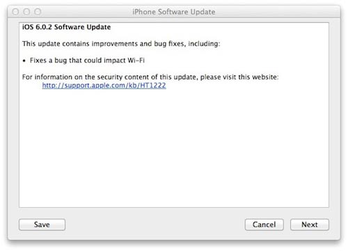 Cập nhật iOS 6.0.2 sửa lỗi Wi-Fi