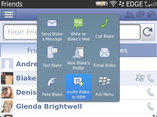 Facebook cho BlackBerry cập nhật nhiều tính năng mới