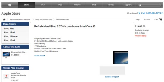 iMac bản "refurbished" chỉ còn 1.099 USD