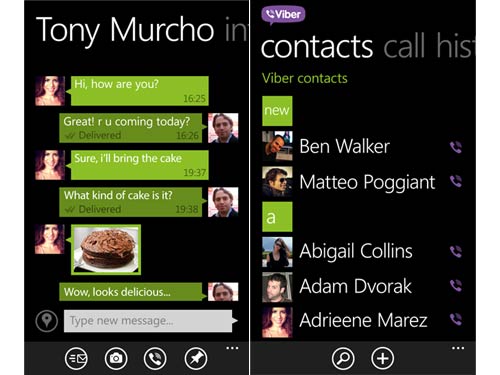Viber cho WP8 cập nhật thoại chất lượng cao