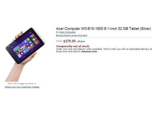 Tablet Windows 8 màn hình 8 inch đầu tiên lộ diện