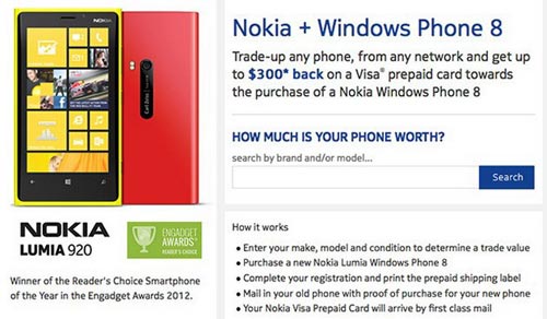 Đổi điện thoại cũ lấy Nokia Lumia