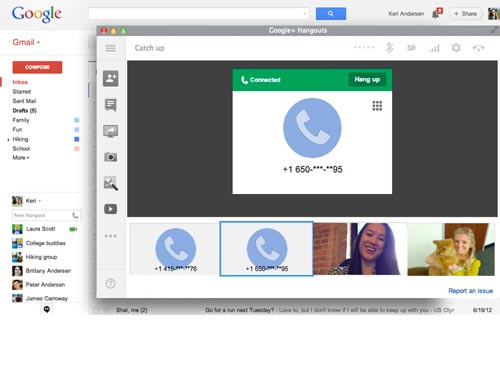 Gọi điện đi Mỹ và Canda miễn phí trên Hangouts