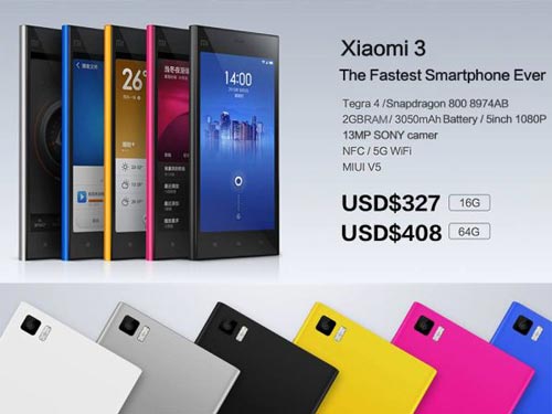 Xiaomi Mi3, smartphone Tegra 4 giá rẻ