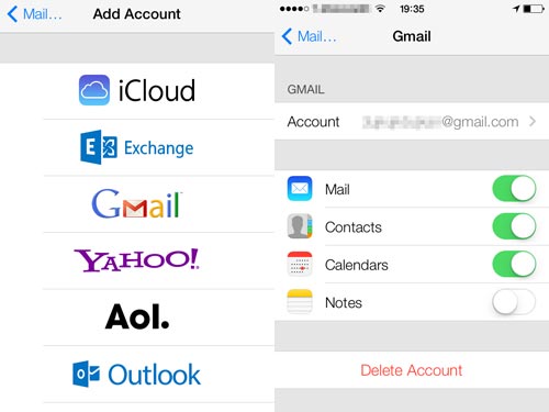 Đồng bộ iPhone mới với Gmail