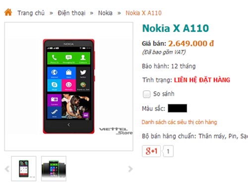 Nokia chạy Android có giá 2,65 triệu đồng tại Việt Nam