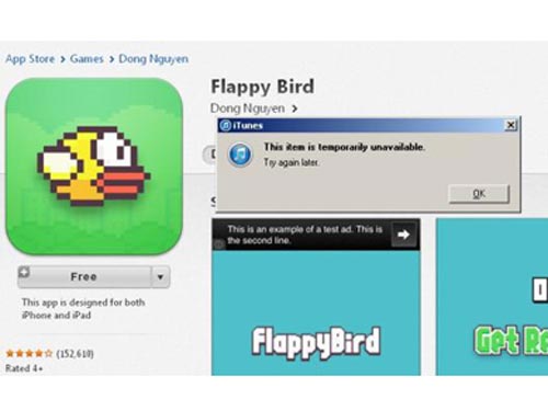 Flappy Bird không thể tái sử dụng trên App Store?