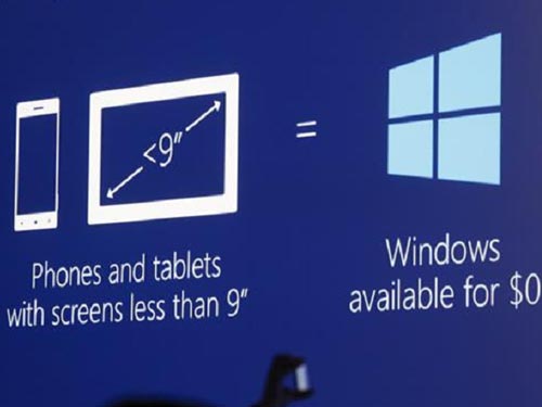 Windows cấp miễn phí cho thiết bị dưới 9-inch