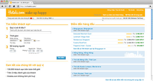 Ra mắt website du lịch Hotels.com