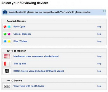 YouTube phát video 3D chuẩn Nvidia 3D Vision
