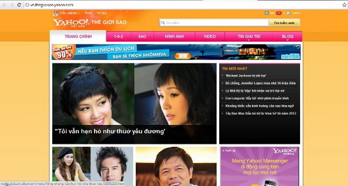 Yahoo! ra mắt website về thế giới showbiz tại Việt Nam