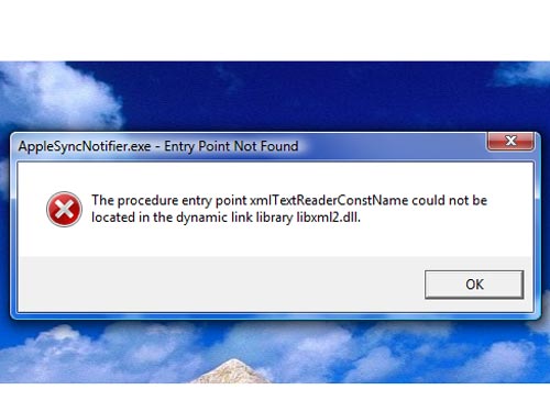 Sửa lỗi thông báo "AppleSyncNotifier.exe-Entry Point Not Found"