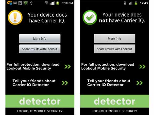 Lookout giúp phát hiện phần mềm do thám Carrier IQ