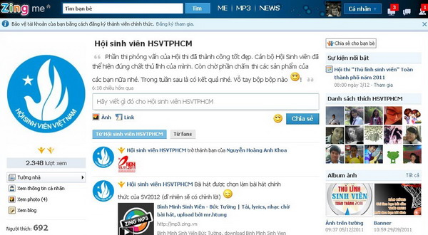 Zing Me là kênh truyền thông trực tuyến của Hội Sinh viên TPHCM