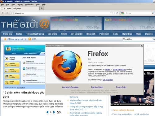 Firefox 9 tăng tốc xử lý đến 30%