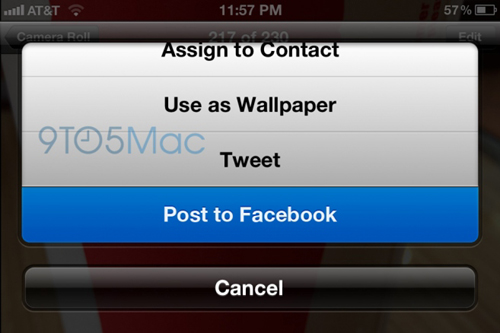 Facebook sẽ được tích hợp thẳng vào iOS 6?