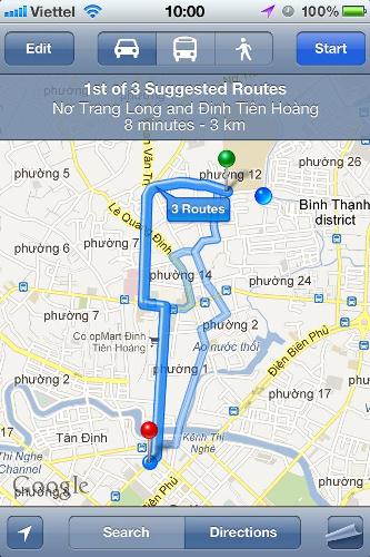 Google Maps Việt Nam đã mở lại tính năng dẫn đường