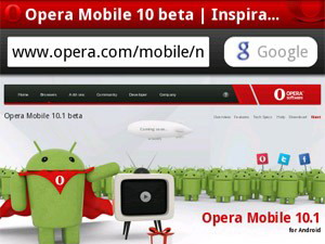 Opera Mobile 10.1 Beta đã có mặt trên Android