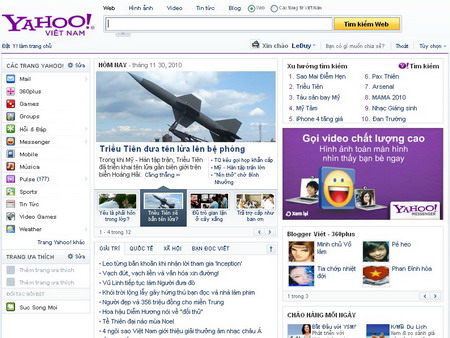 Yahoo! thêm tính năng tùy biến trang chủ