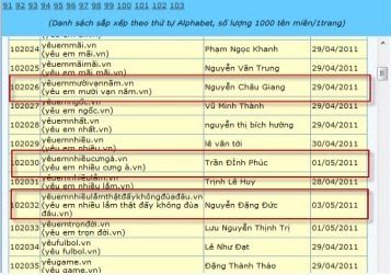 "Sốc" với những tên miền tiếng Việt lạ