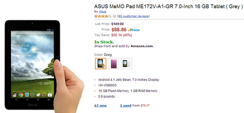 ASUS MeMO Pad 7 chỉ còn 1,9 triệu đồng