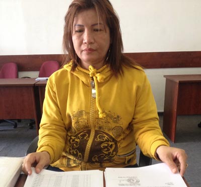 Bà Nguyễn Thị Thảo trình bày việc bị bà Đoan lừa tiền