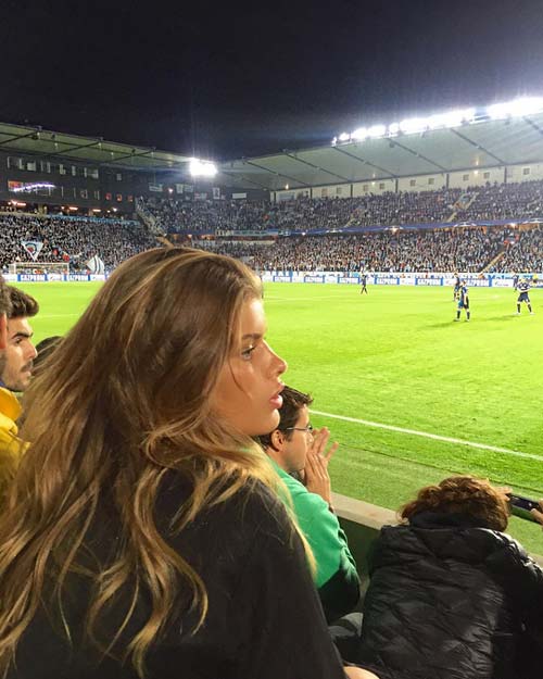 
Maja Darving đến xem Ronaldo thi đấu hồi giữa tuần qua
