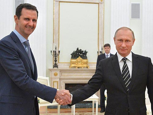 
Tổng thống Syria Bashar Assad (trái) gặp người đồng cấp Vladimir Putin (phải) hôm 20-10

Ảnh: SPUTNIK
