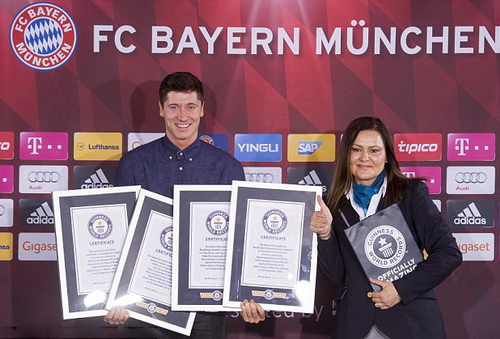 Lewandowski nhận 4 chứng nhận kỷ lục thế giới về ghi bàn ở Bundesliga