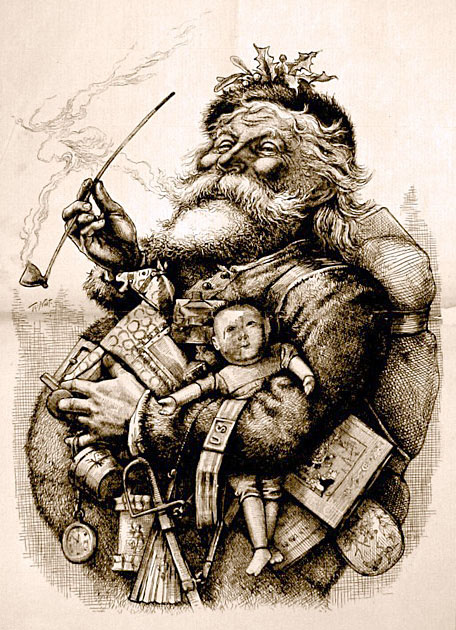 Bức vẽ năm 1881 của họa sĩ Thomas Nast cùng với bài thơ A Visit from St. Nicholas góp phần tạo nên chân dung hiện đại của Ông già Noel.