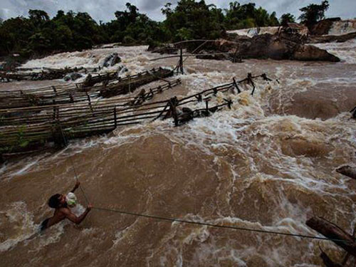 Khu vực dự kiến xây dựng thủy điện Don Sahong (Lào) Ảnh: NATIONAL GEOGRAPHIC