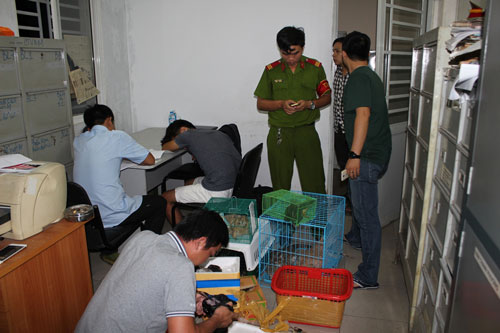 Cơ quan chức năng bắt quả tang Phan Huỳnh Anh Khoa đang buôn bán động vật hoang dã