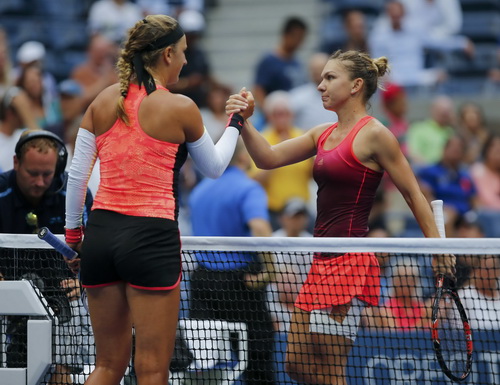 Azarenka và Halep sau trận đấu