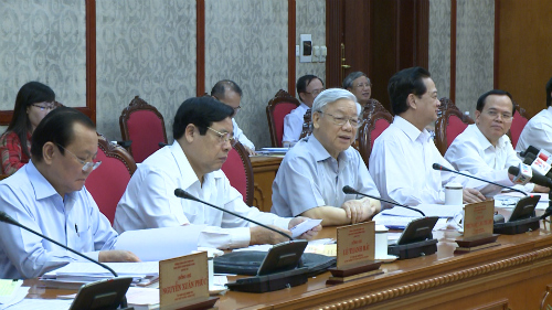 Tổng bí thư Nguyễn Phú Trọng phát biểu kết luận - Ảnh: VNE