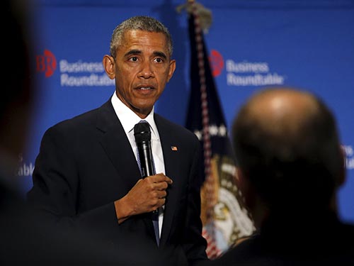 
Tổng thống Mỹ Barack Obama phát biểu tại hội nghị bàn tròn kinh doanh

ở Washington hôm 16-9 Ảnh: REUTERS
