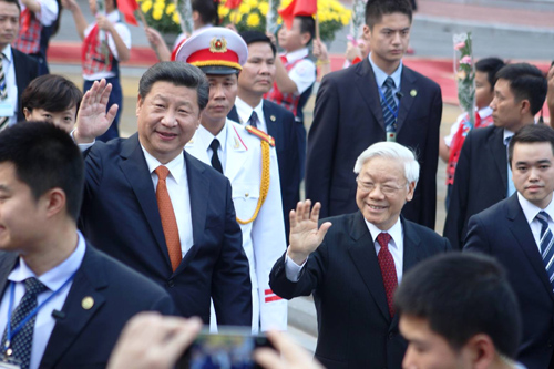 Tổng Bí thư Nguyễn Phú Trọng chủ trì lễ đón chính thức Tổng Bí thư, Chủ tịch Trung Quốc Tập Cận Bình