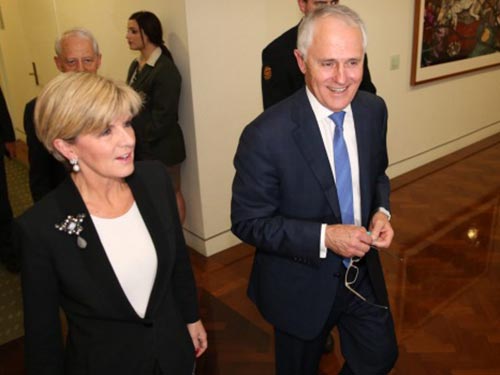 Bà Julie Bishop và ông Malcom Turnbull Ảnh: SYDNEY MORNING HERALD