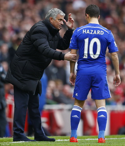 Báo giới Anh khai thác tối đa mối quan hệ sóng gió giữa Hazard và Mourinho