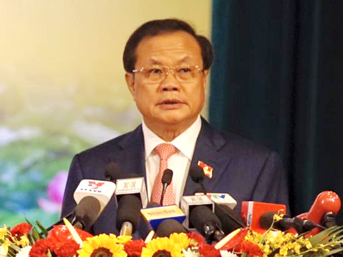 Ông Phạm Quang Nghị tại phiên khai mạc Đại hội Đảng bộ TP Hà Nội ngày 1-11