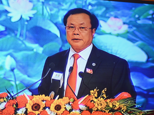 Bí thư Thành ủy Hà Nội phát biểu khai mạc phiên trù bị Đại hội đảng bộ TP Hà Nội - Ảnh chụp qua màn hình