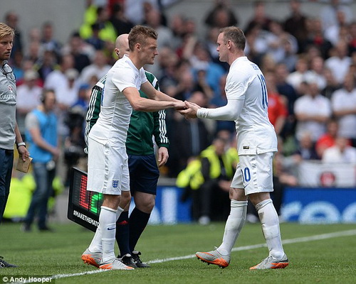 Rooney được thay bằng Vardy ở trận giao hữu với Ireland