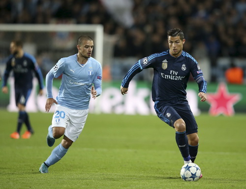 Ronaldo ghi các bàn thắng thứ 81 và 82 ở Champions League vào lưới Malmo