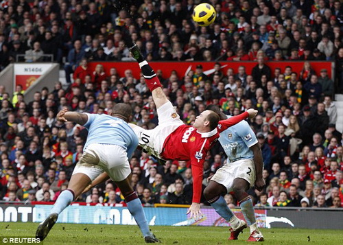 Wayne Rooney giữ kỷ luc ghi 11 bàn ở các trận derby thành Manchester