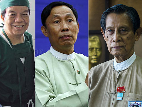 
Từ trái qua: Các ông Tin Myo Win, Shwe Mann và Tin Oo

Ảnh: reforme.net - Irrawaddy - enigmaimages.net
