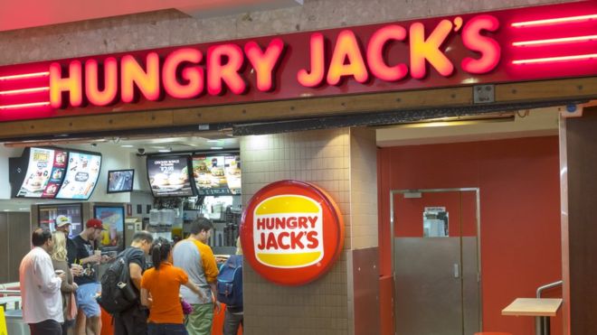 Hungry Jacks là chân rết tại Úc của chuỗi cửa hàng đồ ăn nhanh toàn cầu Burger King. Ảnh: BBC