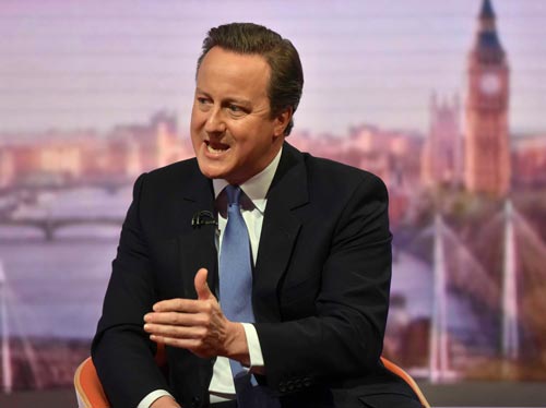 Thủ tướng Anh David Cameron đang ra sức vận động cử tri bỏ phiếu giữ nước này ở lại Liên minh châu Âu Ảnh: REUTERS