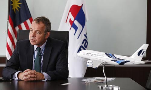 Ông Christoph Mueller, giám đốc điều hành vừa từ chức của hãng hàng không Malaysia Airlines (MAS) Ảnh: AP